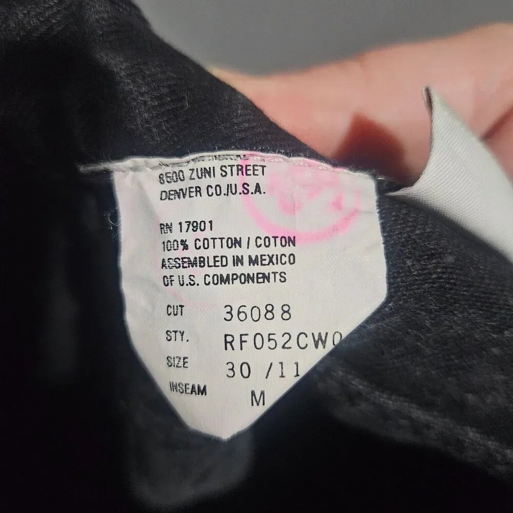 VTG ROCKIES Baggie Relaxed High Rise Jeans Womens Size 10 Tapered Black Baseball